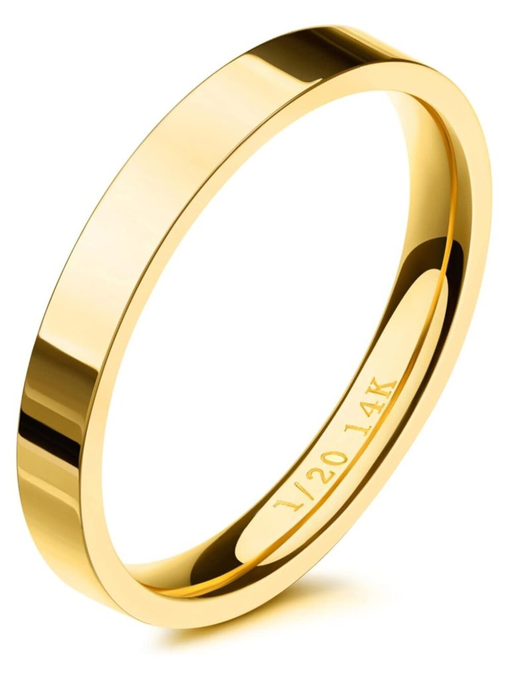 14K Gold Filled 3mm Stacking Ring Women Non Tarnish Band